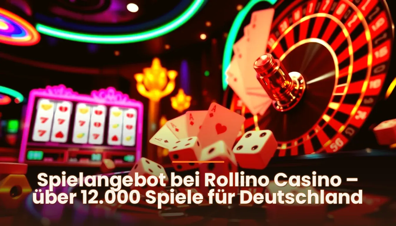 Rollino Casino Spiellobby mit Slot-Kategorien, Filteroptionen und beliebten Spiel-Thumbnails